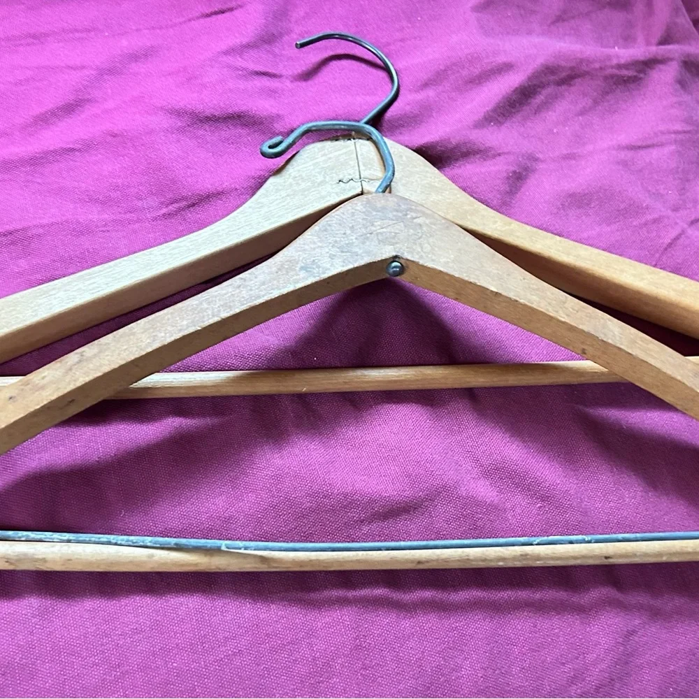 Vintage Wooden Hangers Set